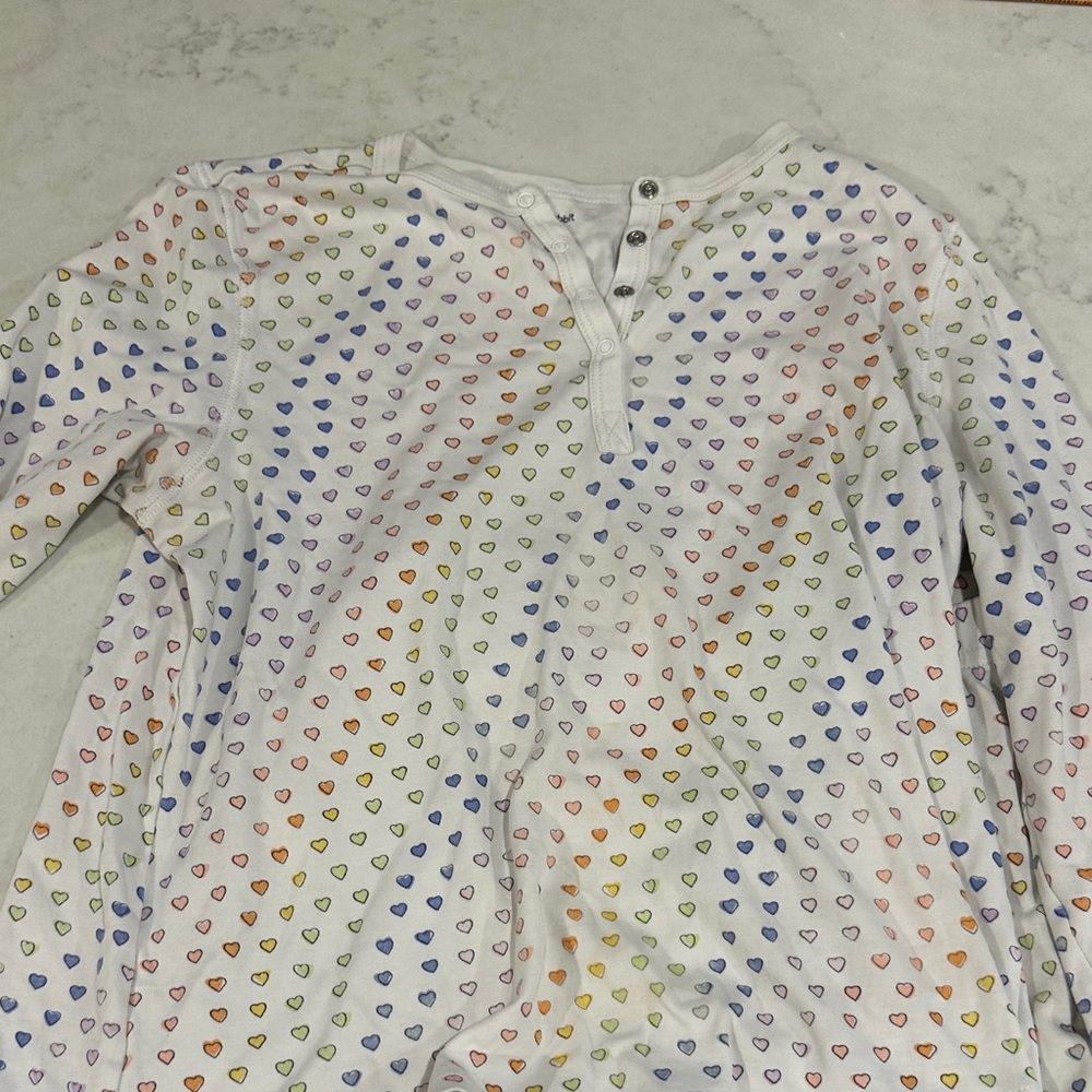 Roller Rabbit White Henley with Colorful Heart Print
